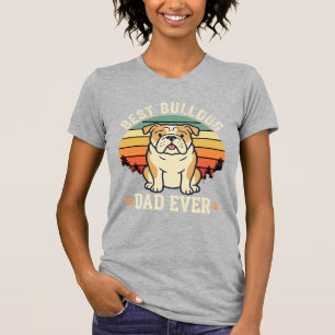 Bester Bulldoggen-Vater Aller Zeiten Retro-Vektor T-Shirt