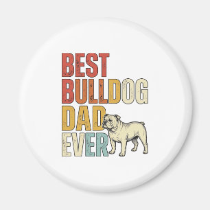 Bester Bulldoggen-Vater überhaupt Vintage-Engravin Magnet