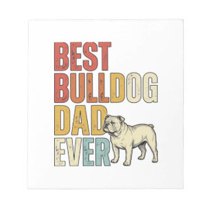 Bester Bulldoggen-Vater überhaupt Vintage-Gravur-S Notizblock