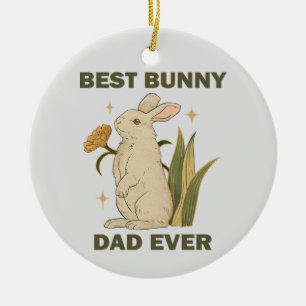 Bester Bunny-Vater aller Zeiten Vatertag Humor Spr Keramik Ornament