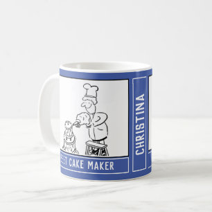 Bester Cake Maker Cartoon mit Name Choice. Kaffeetasse