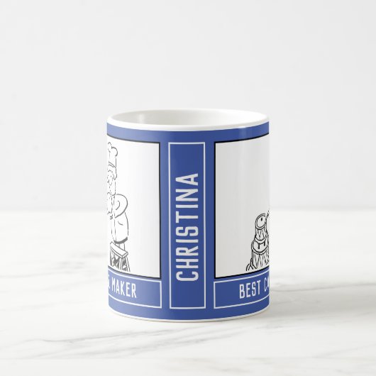 Bester Cake Maker Cartoon mit Name Choice. Kaffeetasse (Mittel)