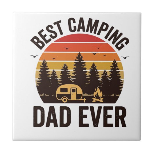 Bester Camping-Vater Aller Zeiten Vintage Camping  Fliese (Vorderseite)