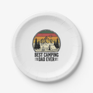 Bester Camping-Vater Aller Zeiten Vintage Outdoor- Pappteller