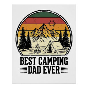 Bester Camping-Vater Aller Zeiten Vintage Outdoor- Poster