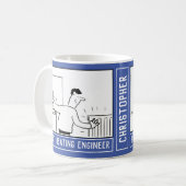 Bester Cartoon für Heizungstechnik mit Namensauswa Kaffeetasse (Vorderseite Links)