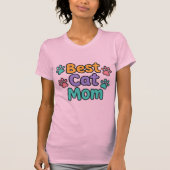 Bester Cat Mama T - Shirt - farbenfrohe Paw Print  (Vorderseite)