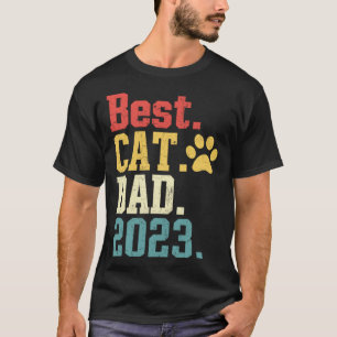Bester Cat Vater 2023 Cool Vintag Retro Katze Dadd T-Shirt