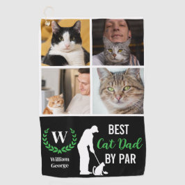 Bester Cat Vater by Par Foto Collage für Vatertag Golfhandtuch