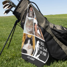 Bester Cat Vater by Par Foto Collage für Vatertag Golfhandtuch
