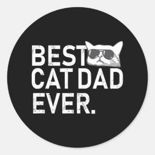 Bester Cat Vater Ever Fathers Day Funny Cat Daddy Runder Aufkleber