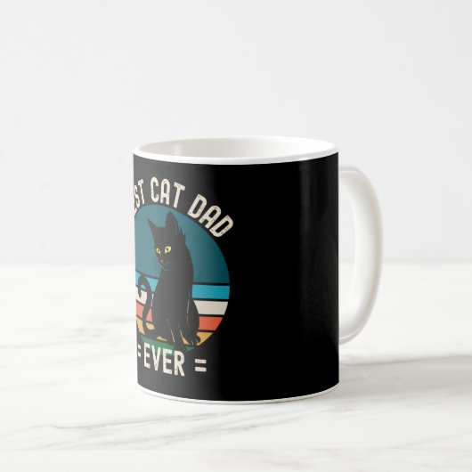 Bester Cat Vater Ever Funny Black Cat Geschenk Kaffeetasse (VorderseiteRechts)