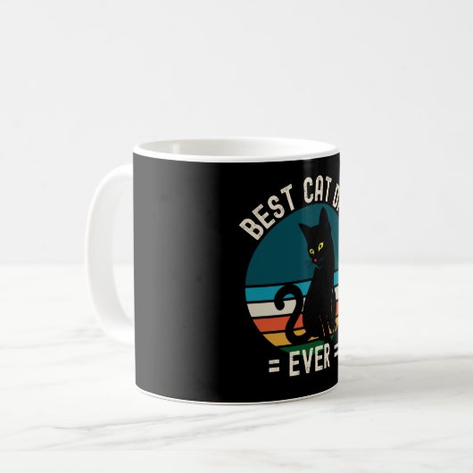Bester Cat Vater Ever Funny Black Cat Geschenk Kaffeetasse (Vorderseite Links)