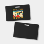 Bester Cat Vater Ever Funny Cat Daddy Ausweis (Vorder- & Rückseite)
