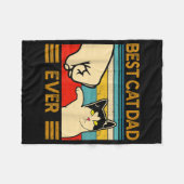 Bester Cat Vater Ever Funny Cat Daddy Fleecedecke (Vorderseite (Horizontal))