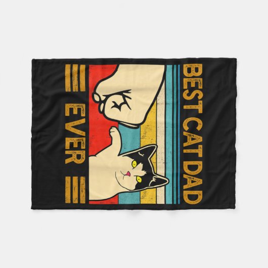 Bester Cat Vater Ever Funny Cat Daddy Fleecedecke (Vorderseite (Horizontal))