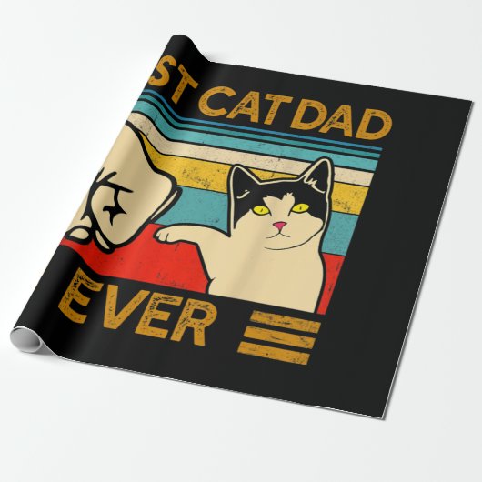 Bester Cat Vater Ever Funny Cat Daddy Geschenkpapier (Ungerollt)