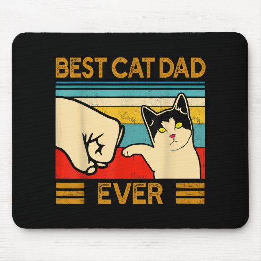Bester Cat Vater Ever Funny Cat Daddy Mousepad (Vorne)