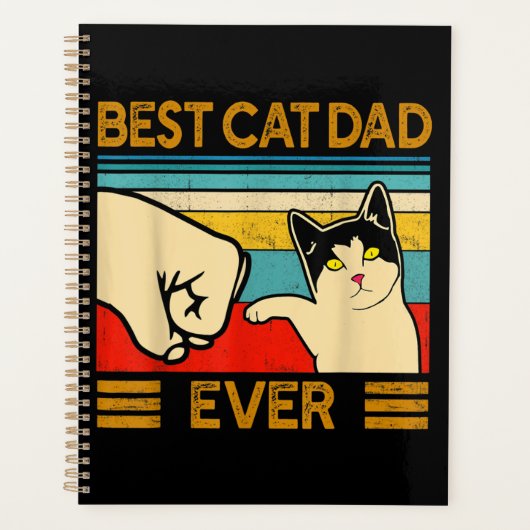 Bester Cat Vater Ever Funny Cat Daddy Planer (Vorderseite)