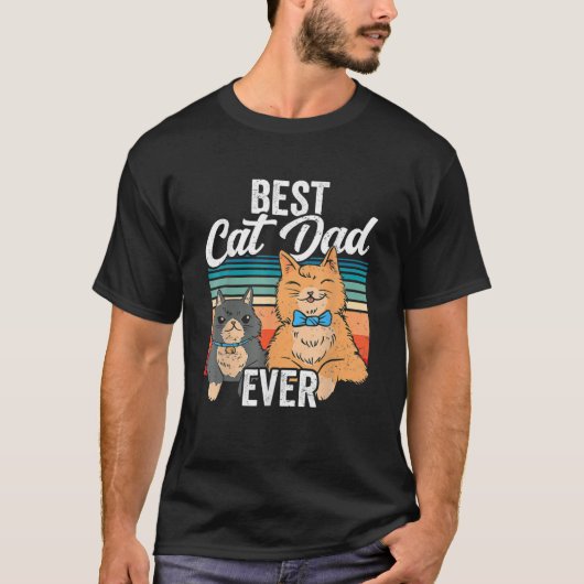 Bester Cat Vater Ever Funny Cat Lover Geschenk Vat T-Shirt (Vorderseite)