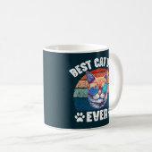 Bester Cat Vater Ever Funny Kitty Face Cats Vater Kaffeetasse (VorderseiteRechts)