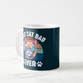 Bester Cat Vater Ever Funny Kitty Face Cats Vater Kaffeetasse (Vorderseite Links)