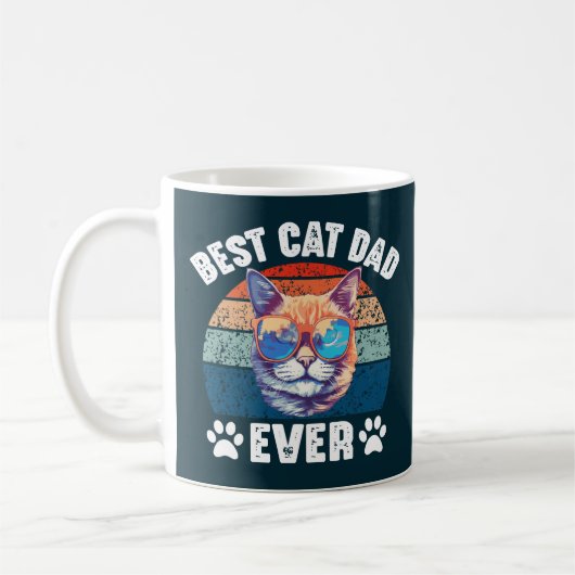 Bester Cat Vater Ever Funny Kitty Face Cats Vater Kaffeetasse (Links)