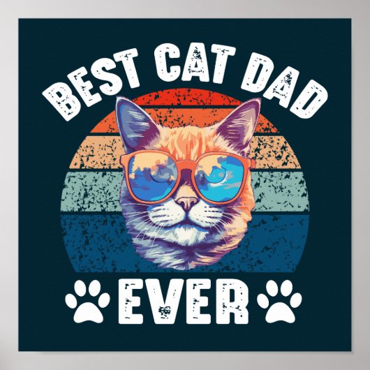 Bester Cat Vater Ever Funny Kitty Face Cats Vater Poster (Vorne)