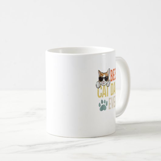 Bester Cat Vater Ever Funny Retro Chat Lover Vathe Kaffeetasse (VorderseiteRechts)