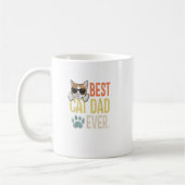 Bester Cat Vater Ever Funny Retro Chat Lover Vathe Kaffeetasse (Links)