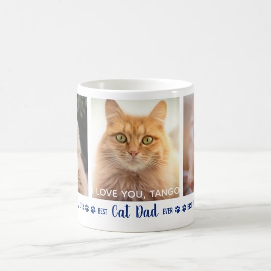 Bester Cat Vater Ever Modern 3 Foto Kaffeetasse (Mittel)
