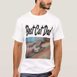 Bester Cat Vater Foto Schwarzer T - Shirt
