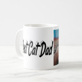 Bester Cat Vater Foto Schwarzer Text Kaffeetasse (Vorderseite Links)