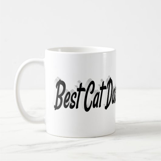 Bester Cat Vater Foto Schwarzer Text Kaffeetasse (Links)