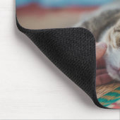 Bester Cat Vater Foto Schwarzer Text Mousepad (Ecke)