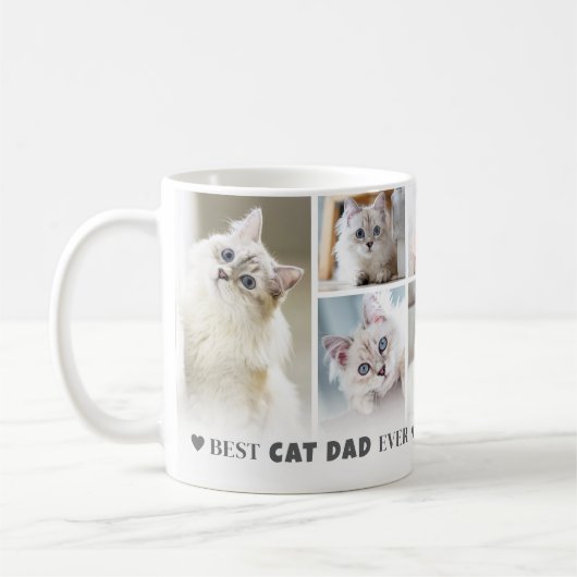 Bester Cat Vater FotoCollage Kaffeetasse (Links)