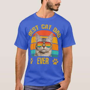 Bester Cat VATER Funny Papa Katze mit Retro Sonnen T-Shirt