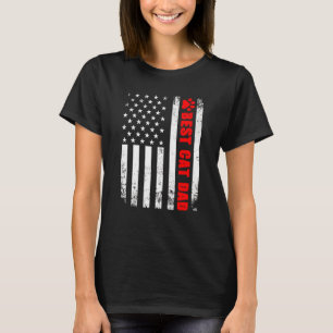 Bester Cat Vater je amerikanischer Flag Funke Katz T-Shirt
