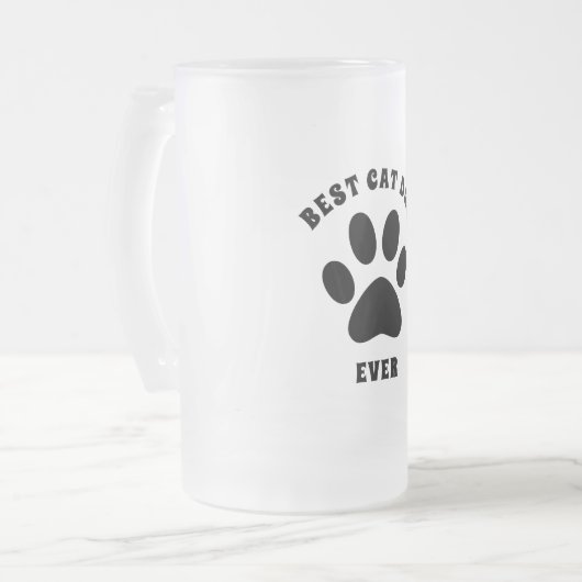 Bester Cat-Vater je benutzerdefinierten Text Perso Mattglas Bierglas (Vorderseite Links)