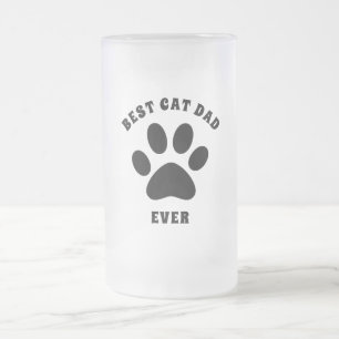 Bester Cat-Vater je benutzerdefinierten Text Perso Mattglas Bierglas