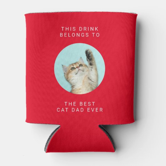 Bester Cat-Vater je Benutzerdefinierter Text und 2 Dosenkühler (Vorderseite)