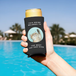 Bester Cat-Vater je benutzerdefinierter Text und 2 Selters Dosenkühler