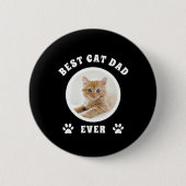 Bester Cat Vater je benutzerdefiniertes Foto Perso Button (Vorderseite)