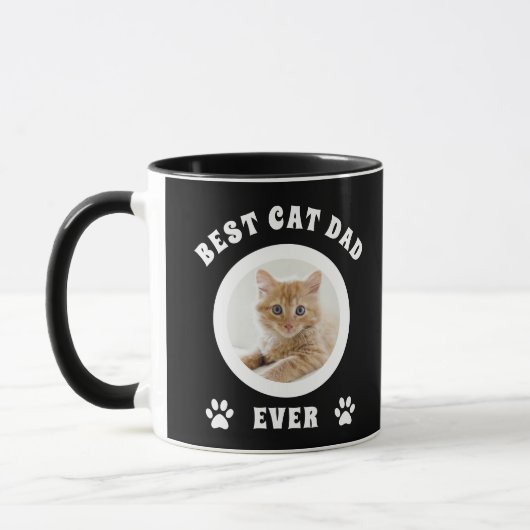 Bester Cat Vater je benutzerdefiniertes Foto Perso Tasse (Links)