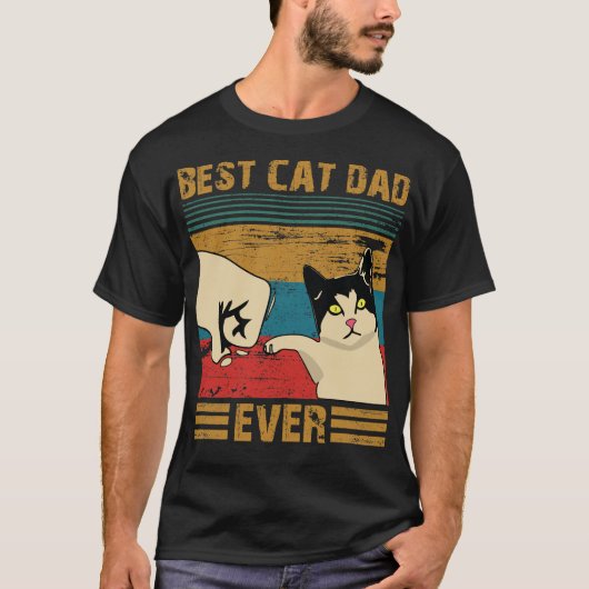 Bester Cat Vater je - bester Katzenvater aller Zei T-Shirt (Vorderseite)