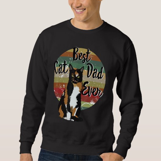 Bester Cat Vater je Calico Vater's Day Geschenk Fu Sweatshirt (Vorderseite)