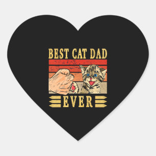 Bester Cat Vater je Cat Vater Geburtstag Geburtsta Herz-Aufkleber