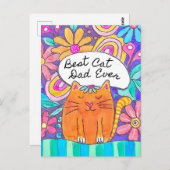 Bester Cat Vater je Chat Lover Postkarte (Vorne/Hinten)