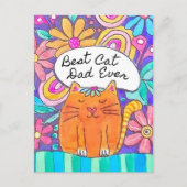 Bester Cat Vater je Chat Lover Postkarte (Vorderseite)