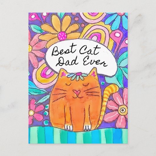 Bester Cat Vater je Chat Lover Postkarte (Vorderseite)